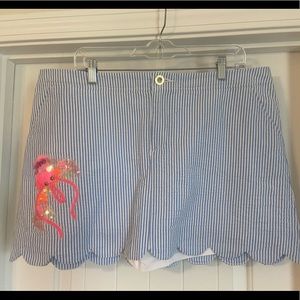 Lilly Pulitzer Colette Skort Blue Seersucker